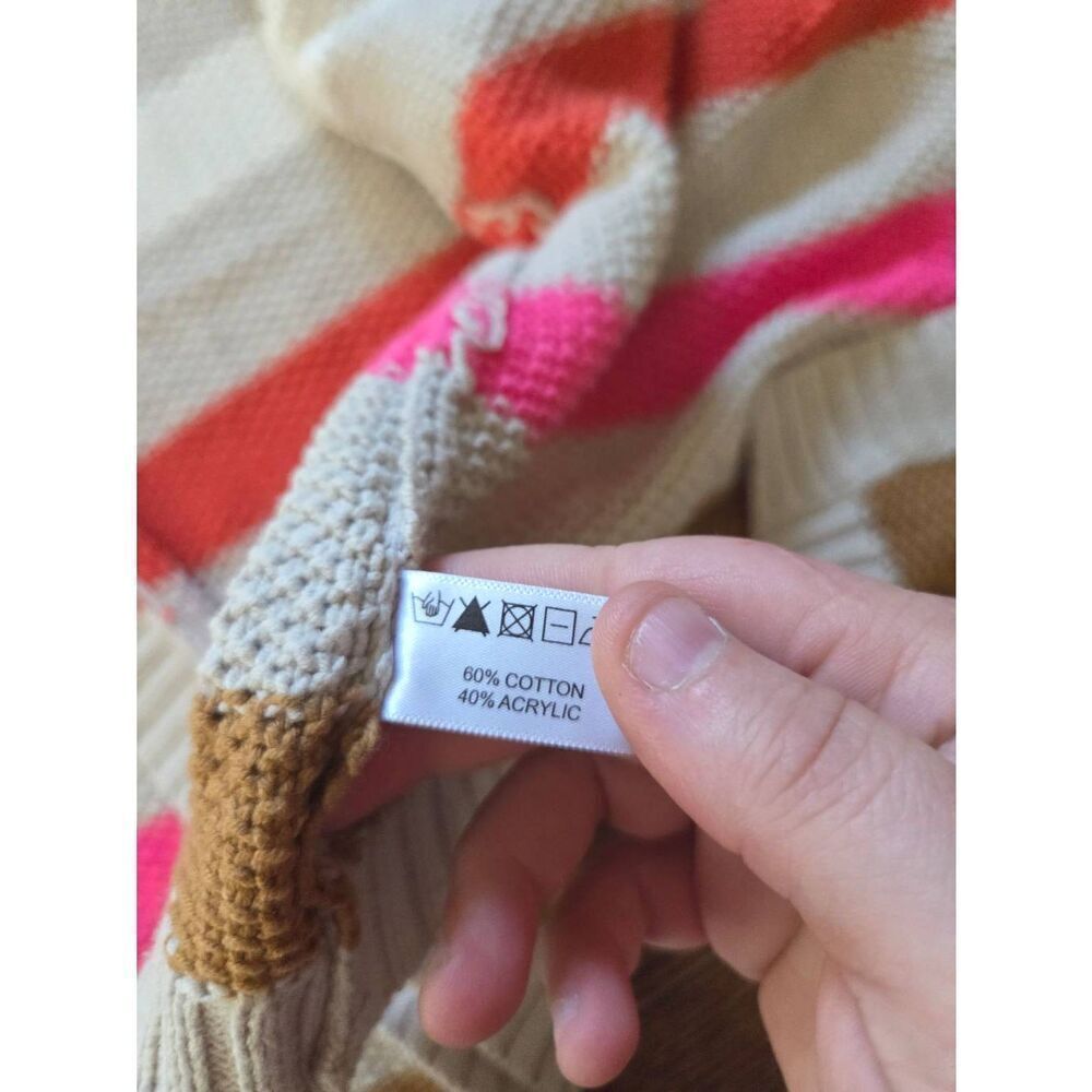 Lisa Todd Colorblock long cotton blend cardigan sz Large - Picture 3 of 3